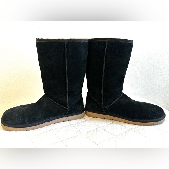 Koolaburra by UGG Shearling Boots Victoria Short w Side Bows - Black Size 10 EUC - Picture 3 of 8